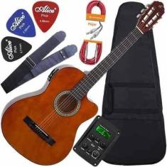 Imagem de Kit Violão Eletroacústico Flat Aço Sf14 Natural Giannini, Natural