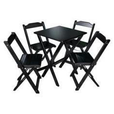Imagem de Conjunto De Mesa 60x60 Decor Com 4 Cadeiras Tarimatã Para Area Gourmet - 