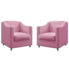 Imagem de Kit 2 Poltronas Tilla Sued Rosê Aradecor