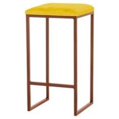 Imagem de Banqueta Billie Base Bronze Suede  Gran Belo