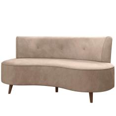 Imagem de Sofá 2 Lugares para Sala Living 135cm Pés Palito Korah K04 Veludo Bege - Mpozenato