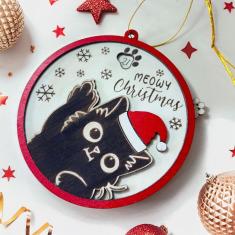 Imagem de Enfeite de Natal Donawings Black Cat Countdown 2024