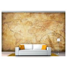 Imagem de Papel De Parede Mapa Mundi Antigo Bússola Nmu16