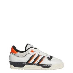 Imagem de adidas Tênis unissex Rivalry 86 Low - basquete, atlético e tênis, Branco nuvem, preto/laranja semiimpacto, 41