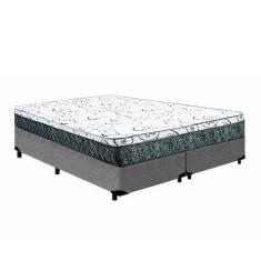 Imagem de Cama Box Casal Bipartido Colchão Mola Bonnel Prime Coil Detroit + Box Suede 64x138x188