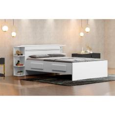 Imagem de Cama Baú Casal com Gavetas Jade Branco