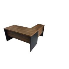 Imagem de Mesa De Escritório Em L (Mesa 1,50M+Auxiliar) S/Gaveta Maranello Nogal