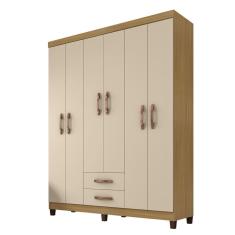 Imagem de Guarda Roupa Casal Porto Belo 6 Portas 2 Gavetas Carvalho Off White Clique Chique