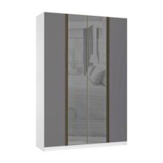 Imagem de Guarda Roupa 4 Portas 3 Gavetas 159,2 Cm Com Vidro Reflecta Prata Prim