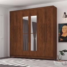 Imagem de Roupeiro 6 Portas Com Espelho Bentley Imbuia Rústico