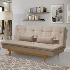 Imagem de Sofá Cama 3 Lugares em Suede Tokio Yescasa Castor