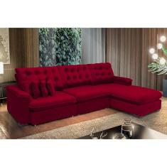 Imagem de Sofá Berlin 3.85X2.10M Com Chaise Super Pillow Top - Vinho