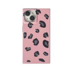 Imagem de Capa de telefone quadrada com estampa de guepardo compatível com iPhone 15 Pro Retro Classy Leopard Trunk Box Design One Piece Trendy Matte Slim Soft Protective Cover (iPhone 15pro 6,1 polegadas,