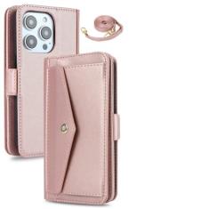 Imagem de Capa de telefone carteira com cordão crossbody para iPhone 15 14 Plus 13 12 11 Pro Max suporte para slot para cartão de crédito capa de couro PU, estilo 3, para iPhone 13Pro Max