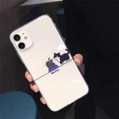 Imagem de Estojo transparente bonito de animal de desenho animado para iPhone 13 Pro Max 12 Mini 11 X XS XR 7 8 Plus Casal Capa TPU transparente e macia, T3, para iPhone XS Max