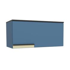 Imagem de Armário Aéreo 80cm 1 Porta Basculante Cozinha Flórida Azul Órion