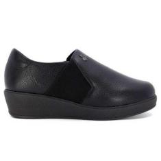 Imagem de Tênis Feminino Slip On Plataforma Couro Preto Usaflex AJ0602-Feminino