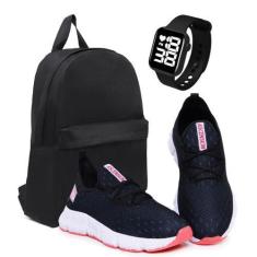 Imagem de Tênis Feminino Ortopédico Ultra Conforto e Leveza com Mochila e Relógi