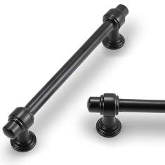 Imagem de POVEFONK Pacote com 10 puxadores de armário de cozinha preto fosco de 12,7 cm puxadores de gaveta pretos puxadores de gaveta ferragens de armário de cozinha puxadores de gaveta puxadores de gaveta puxadores de cômoda