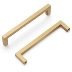 Imagem de NEIKO Heritage Designs Contemporâneo Puxador 128 mm (128 mm) Acabamento em latão escovado de centro a centro (pacote com 10)