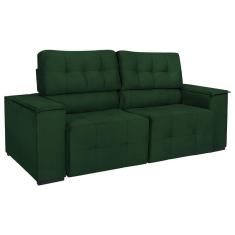 Imagem de Sofá Cama Retrátil Sala Vicenza Vicenza 210cm Suede Cor Verde