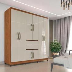Imagem de Guarda Roupa Casal 8 Portas 2 Gavetas Master Top IMOP Móveis - Cinamom