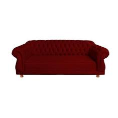 Imagem de Sofá Chesterfield Capitone Elisabeth Suede Vermelho 2,30cm - Novo Enca
