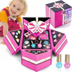 Imagem de Kit de maquiagem MagicToiee com tema de unicórnio com bolsa para meninas de 3 anos ou mais