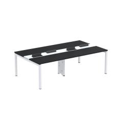 Imagem de Mesa de Plataforma Dupla para 4 Pessoas Corporativa 120X140/4P PDC12/14/4P Preto/Branco