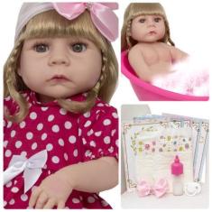 Imagem de Boneca Reborn De Silicone Abigail Princesa Com Kit Itens - Cegonha Reb