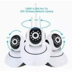 Imagem de Kit 2 Câmera Ip Robô 3 Antenas Full Hd Sd On-vif Wi-fi