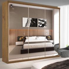 Imagem de Guarda Roupa Casal 3 Portas De Correr E 9 Espelhos Isabela Minastex