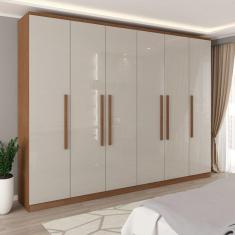 Imagem de Guarda-Roupa Casal Stamford 6 Portas 4 Gavetas Cinamomo/Off White - Panorama Móveis