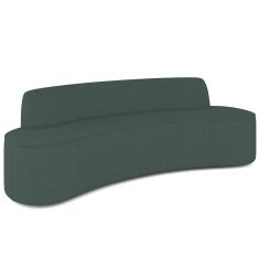 Imagem de Sofá 4 Lugares Curvo Sala de Estar Living Cancún D02 Linho Verde Musgo 230 cm C-117 - Lyam Decor