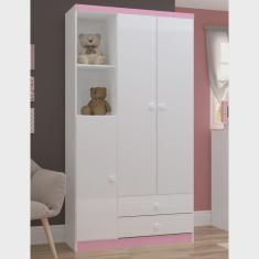 Imagem de Guarda Roupa Infantil 3 Portas 2 Gavetas 2 Nichos Faz de Conta Espresso Móveis
