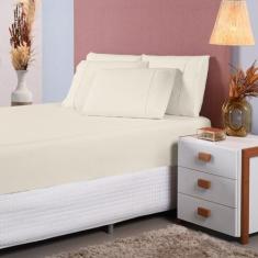 Imagem de Jogo De Lençol Casal 3 Peças 100% Algodão 200 Fios Palha - Casa Fernan