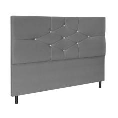 Imagem de Cabeceira Estofada Cama Casal Box 140cm Virgínia Suede Cinza