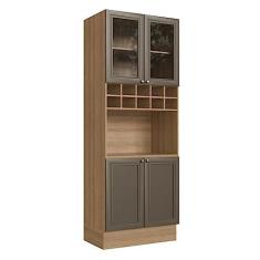 Imagem de Paneleiro Torre Quente 4 Portas 1 Nicho para Forno e Adega Classica Montana/bronze