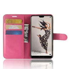 Imagem de Capa HUAWEI P20 Pro, carteira flip de couro PU premium com compartimento para cartão, suporte e fecho magnético [capa interior à prova de choque de TPU] Compatível com HUAWEI P20 Pro