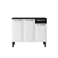 Imagem de Balcão De Cozinha Rose Branco e Preto Itatiaia