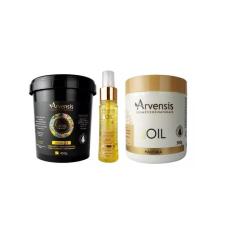 Imagem de Kit Arvensis Hidratação Masc.2X1 + Masc. Tec Oil + Fin. Tec Oil