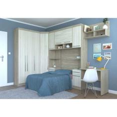Imagem de Guarda Roupa Modulado De Canto 10 Portas Com Cabeceira Escrivaninha Ma