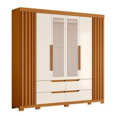 Imagem de Guarda Roupa Casal Doble 4 Portas e 4 Gavetas com Espelho - Móveis Albatroz