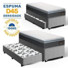 Imagem de Cama Box com Colchão de Espuma D45 Pillow Top Fort Comfort + Auxiliar 