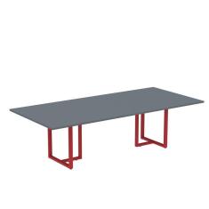 Imagem de Mesa de Reunião Retangular 200x90cm Mr2000p25tub Grafito/Vermelho