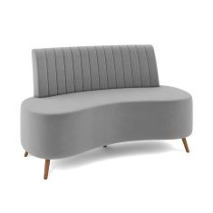 Imagem de Sofá 2 Lugares Living 160cm Pé Palito Maraú Veludo K01 - D'rossi Cor Cinza