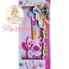 Imagem de Guitarra Eletrônica Infantil Menina Musical Com Teclas E Muito Diverti