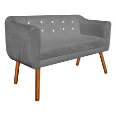 Imagem de Namoradeira Julia 2 Lugares Grafite Com Strass Pés Palito