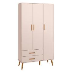 Imagem de Guarda Roupa Infantil Isis 3 Portas E 2 Gavetas Rosa - Reller Móveis Rosa
