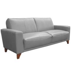 Imagem de Sofá 3 Lugares Sala de Estar Recepção 200cm Russia Couro Cinza G40 - Gran Belo